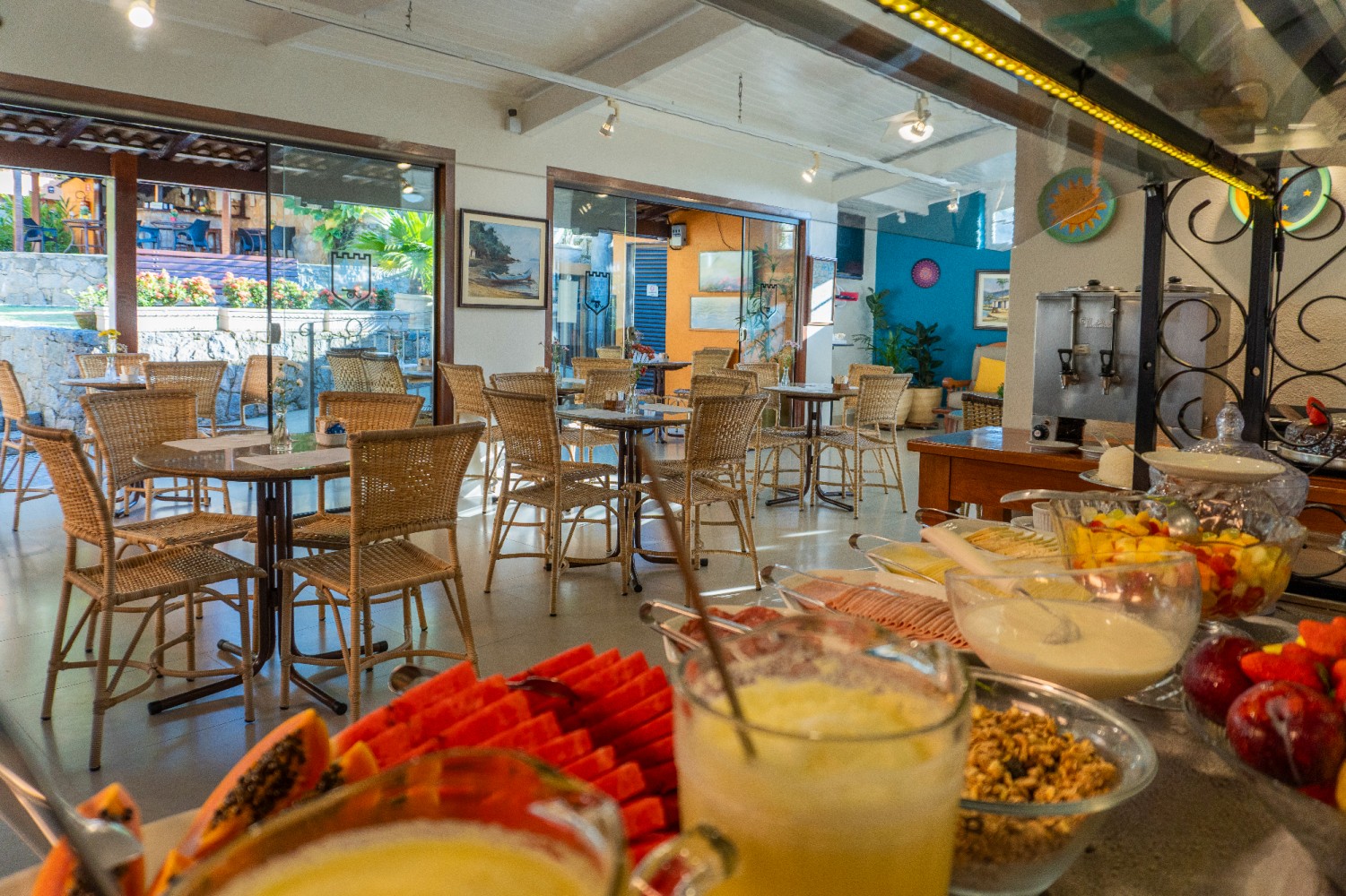 Sala de café da manhã da pousada